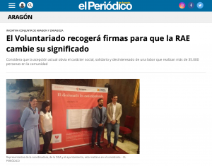 El Periódico: El Voluntariado recogerá firmas para que la RAE cambie su significado.