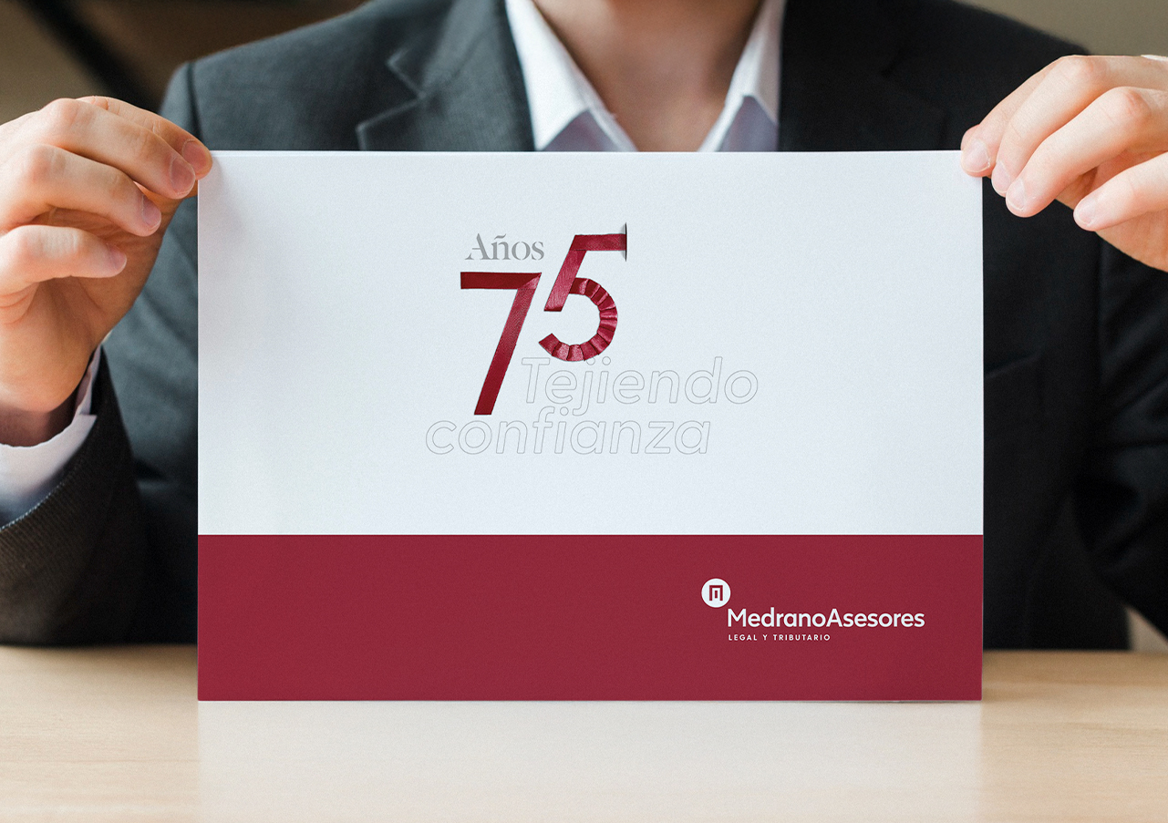 Tarjetón para el Evento del 75 Aniversario de Medrano Asesores